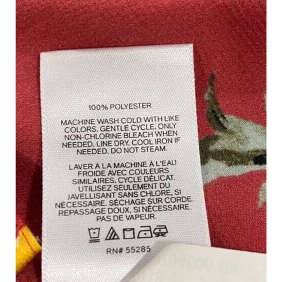 Express Potofino - colorful red women's S/P floral sleeveless shirt / blouse - Picture 4 of 4